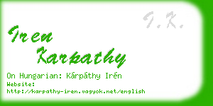 iren karpathy business card